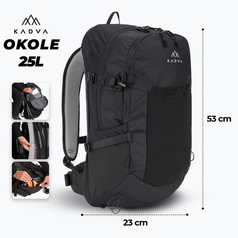 Zaino da trekking KADVA Okole 25 l nero 2