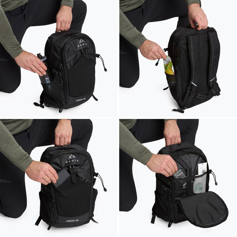 Zaino da trekking KADVA con tasca per laptop 25 l nero 8