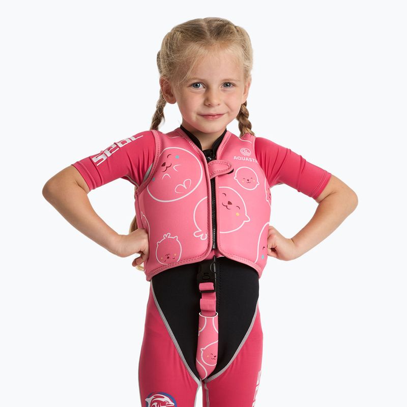 Gilet di galleggiamento per bambini AQUASTIC Junior rosa 2