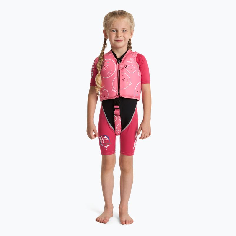 Gilet di galleggiamento per bambini AQUASTIC Junior rosa 3