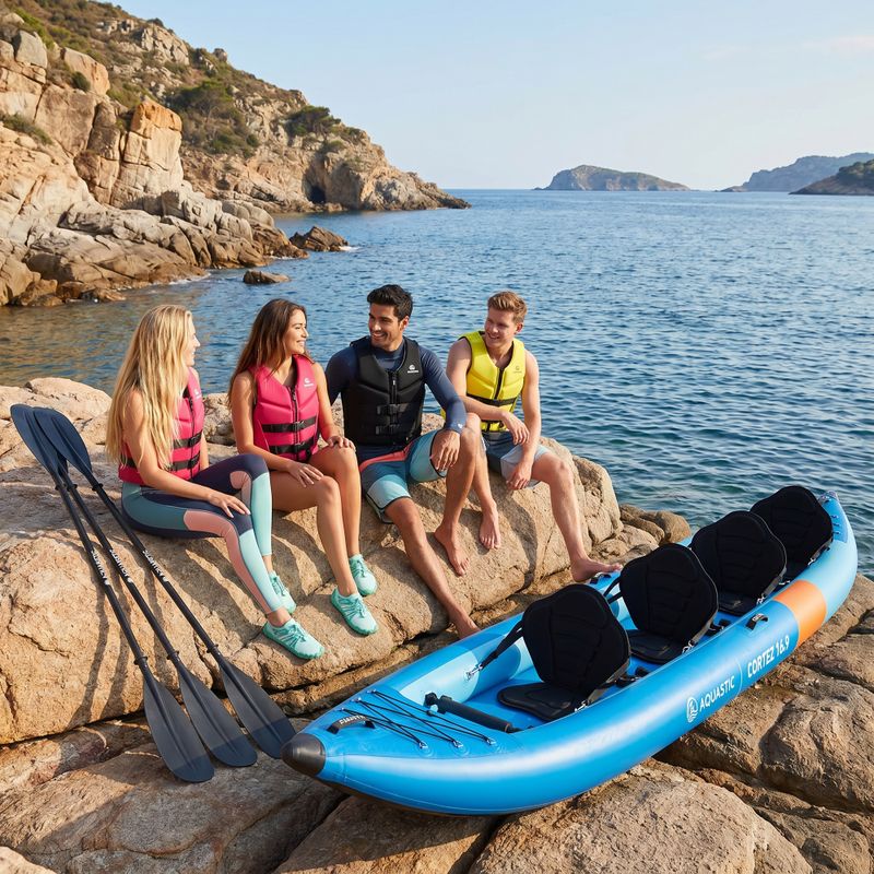 Kayak gonfiabile 4-osobowy AQUASTIC Cortez 16'9" hybrid blue 21