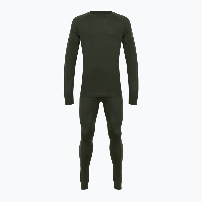 Set intimo termico WOOLCANO uomo 100% Merino SET0540 verde 11