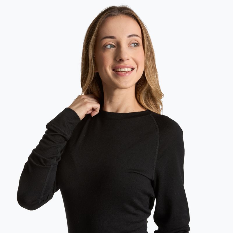 Felpa termica da donna WOOLCANO 100% Merino TOP0541 nero 5