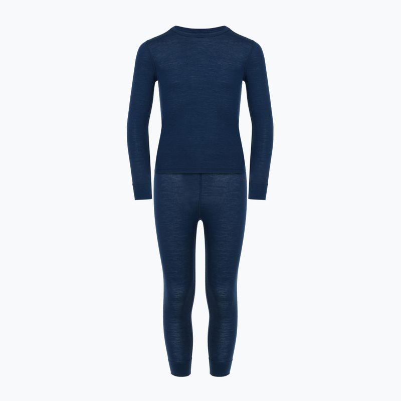 Set di biancheria intima termica per bambini WOOLCANO Merino 100% SET0683 blu navy 2