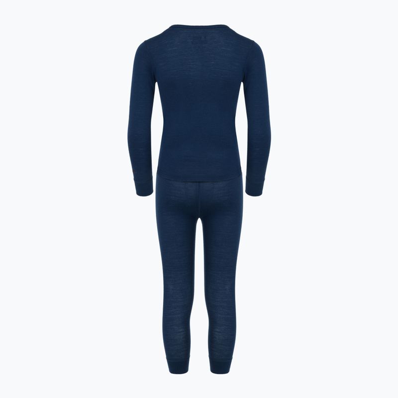 Set di biancheria intima termica per bambini WOOLCANO Merino 100% SET0683 blu navy 3