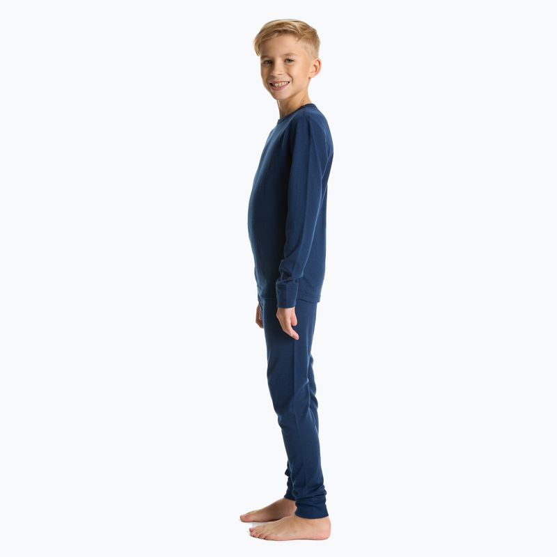 Set di biancheria intima termica per bambini WOOLCANO Merino 100% SET0683 blu navy 2