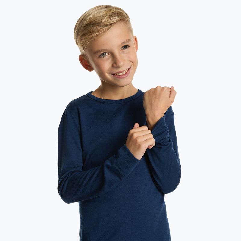 Set di biancheria intima termica per bambini WOOLCANO Merino 100% SET0683 blu navy 4