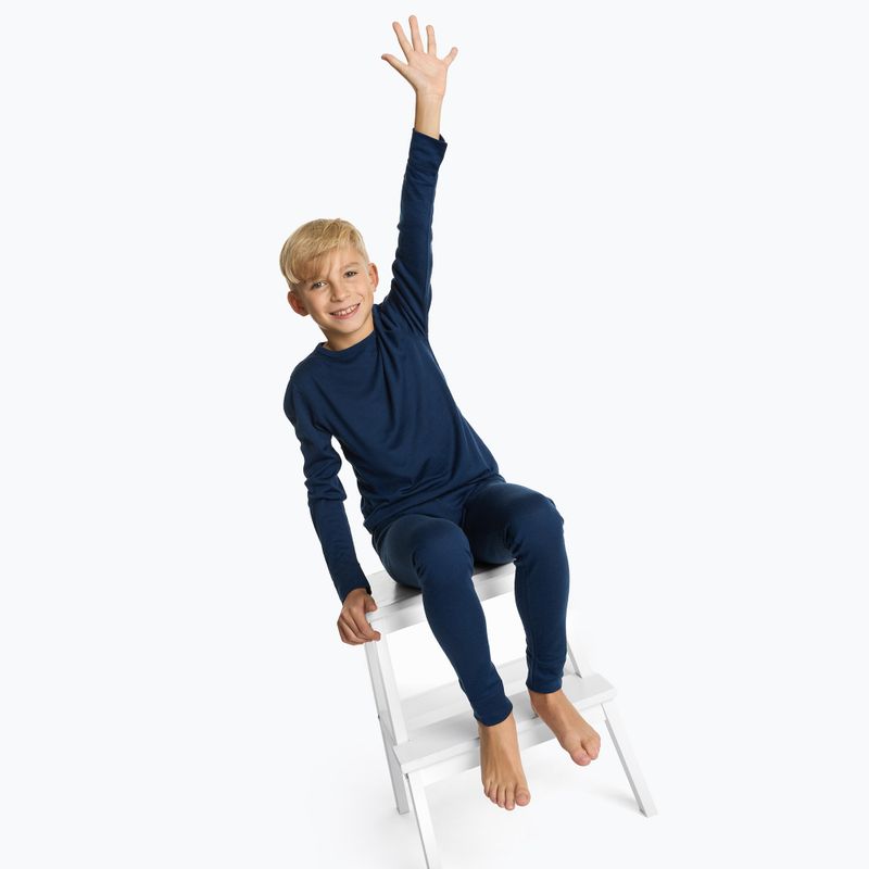 Set di biancheria intima termica per bambini WOOLCANO Merino 100% SET0683 blu navy 9