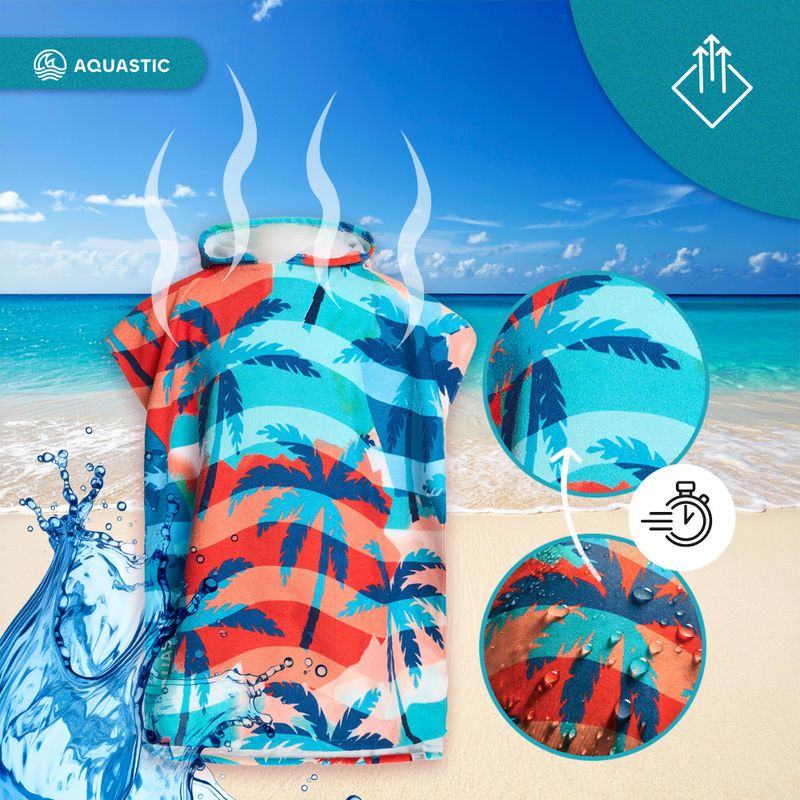 AQUASTIC Poncho da bambino con palma Sunny JR 12