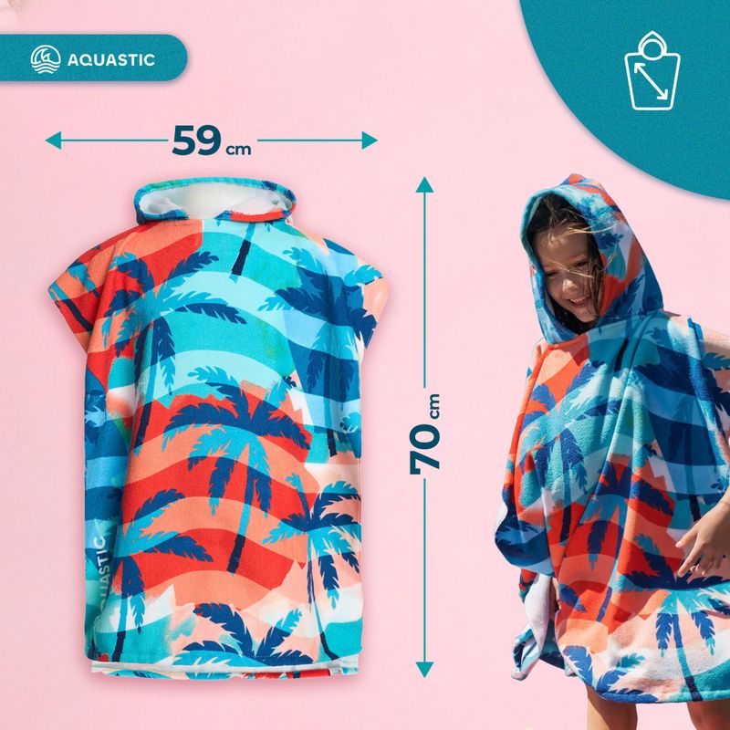 AQUASTIC Poncho da bambino con palma Sunny JR 13