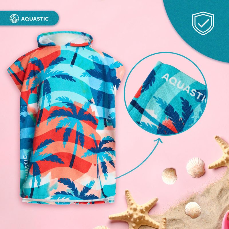 AQUASTIC Poncho da bambino con palma Sunny JR 14