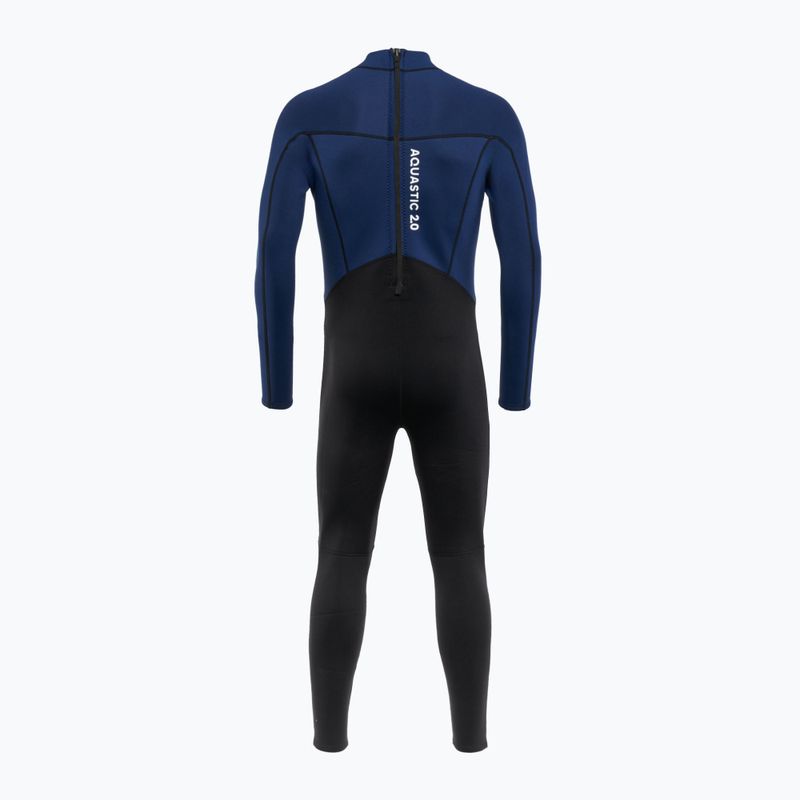Muta da nuoto da uomo AQUASTIC Wavey LG 2 mm nero/blu 3