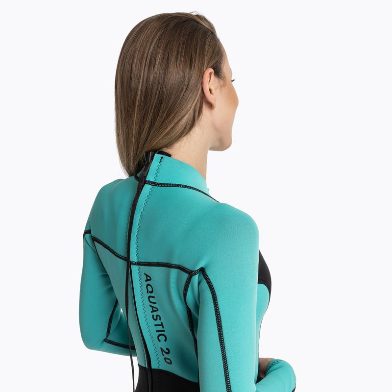 Muta da nuoto da donna AQUASTIC Wavey LG WMNS 2 mm nero/menta 7