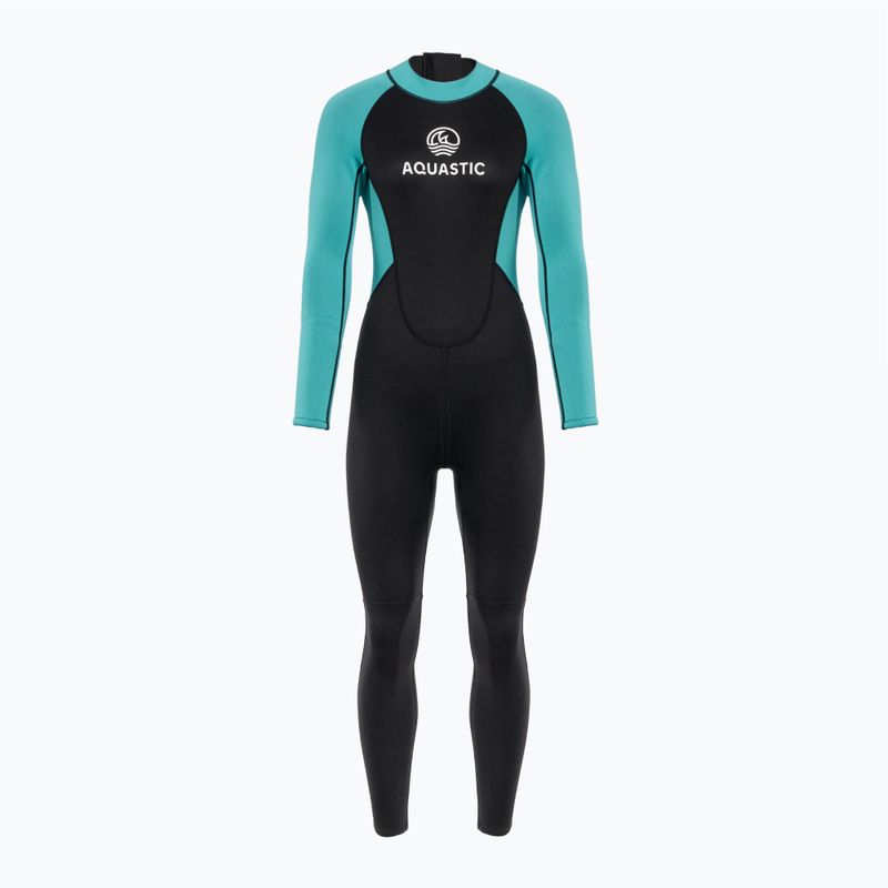 Muta da nuoto da donna AQUASTIC Wavey LG WMNS 2 mm nero/menta 2
