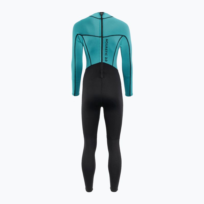 Muta da nuoto da donna AQUASTIC Wavey LG WMNS 2 mm nero/menta 3