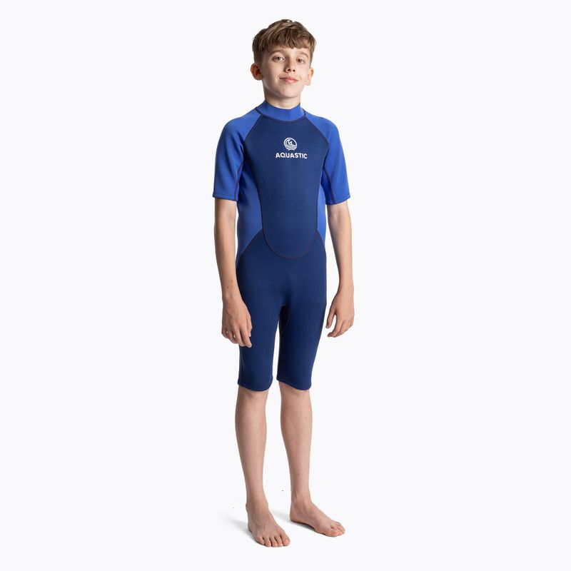 Schiuma da nuoto per bambini AQUASTIC Wavey Jrb 2 mm blu navy/blu 2