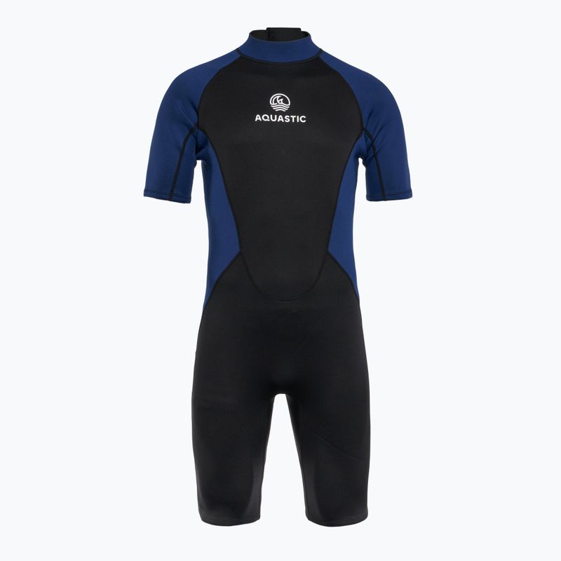 Muta da nuoto da uomo AQUASTIC Wavey 2 mm nero/blu 2