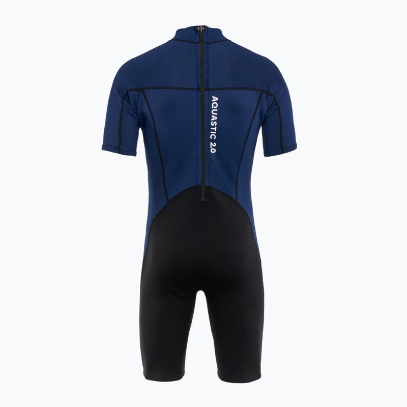 Muta da nuoto da uomo AQUASTIC Wavey 2 mm nero/blu 3