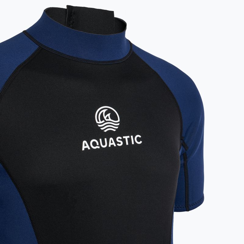 Muta da nuoto da uomo AQUASTIC Wavey 2 mm nero/blu 4