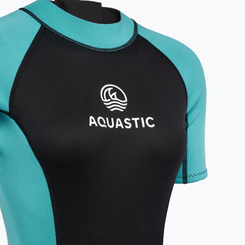 Muta da nuoto da donna AQUASTIC Wavey WMNS 2 mm nero/menta 4