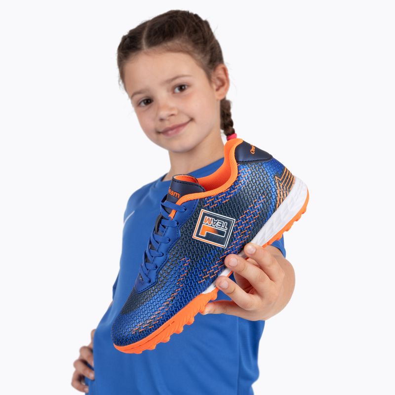 Scarpe da calcio OneTeam Robero Teen TF per bambini blu navy/arancio 18