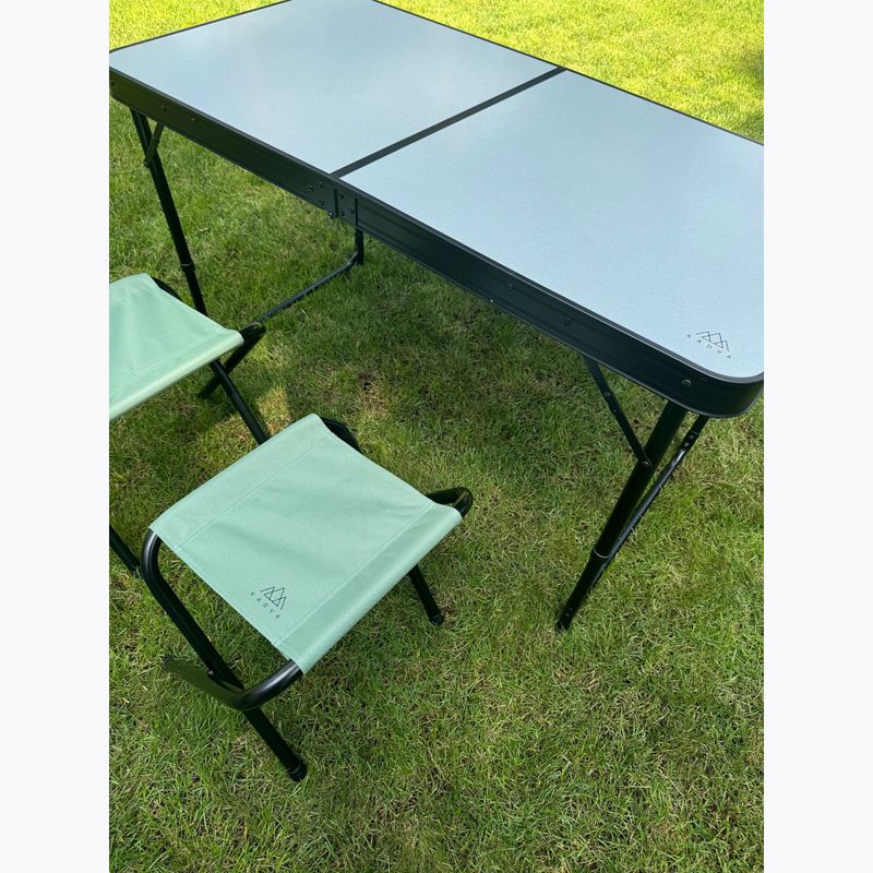 Tavolo da campeggio pieghevole + sedie KADVA CAMPtable set per 4-6 persone grigio 8