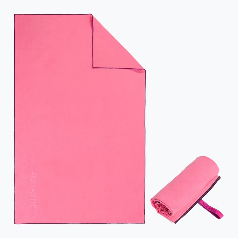 AQUASTIC Havlu L asciugamano rosa ad asciugatura rapida