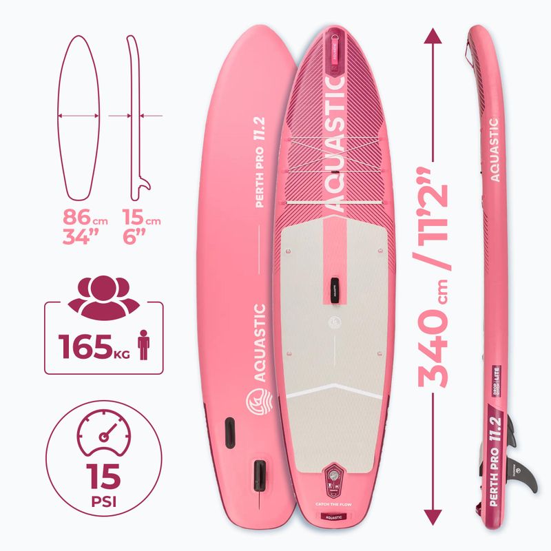 AQUASTIC SUP board Perth Pro 11'2" allround rosa 19