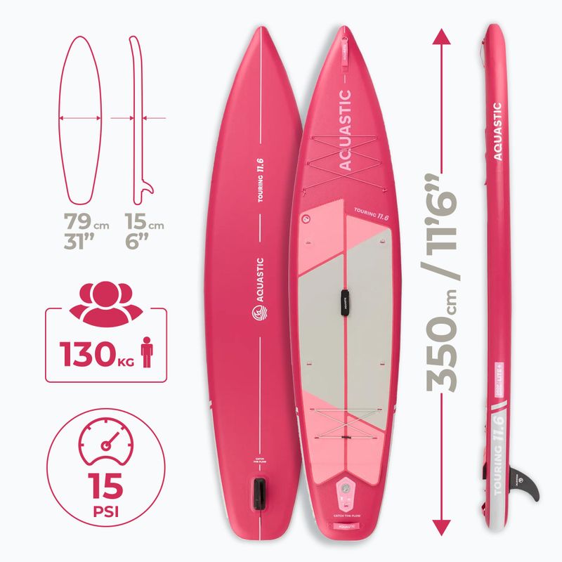 Set tavola SUP gonfiabile AQUASTIC Touring 11'6" pink 27