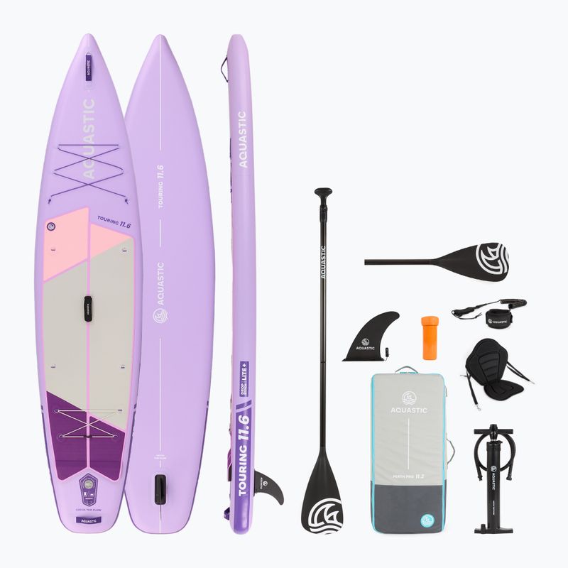 Set tavola SUP gonfiabile AQUASTIC Touring 11'6" viola
