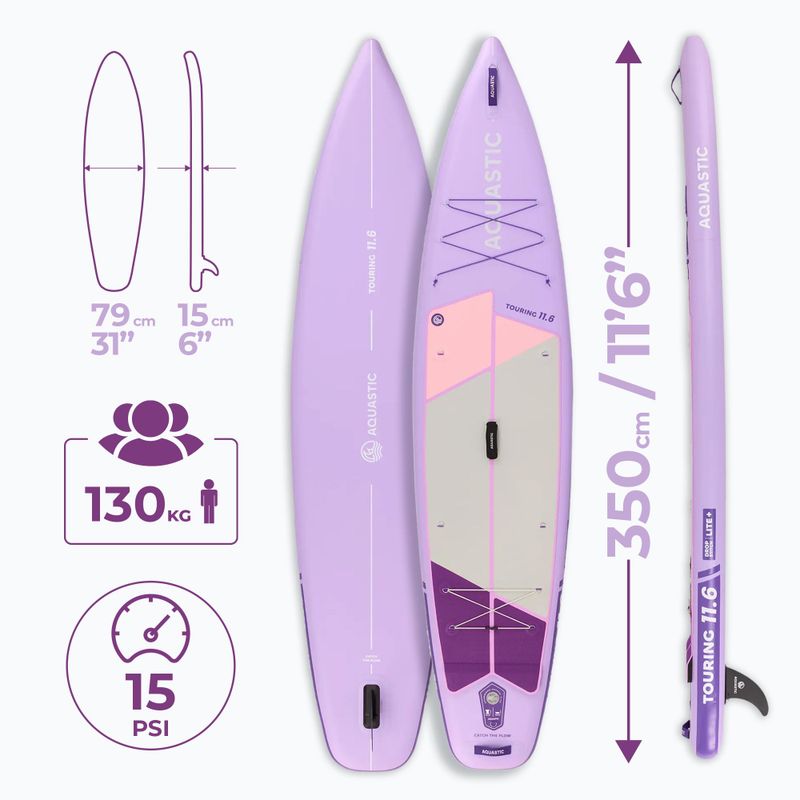 Set tavola SUP gonfiabile AQUASTIC Touring 11'6" purple 20