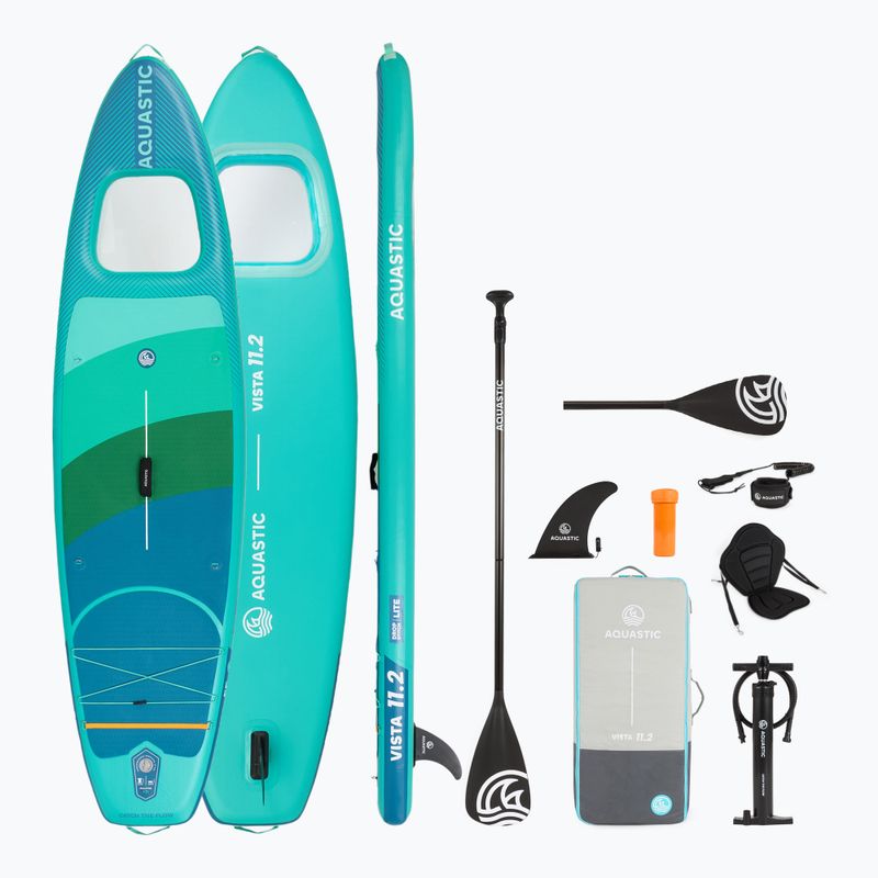 Set tavola SUP gonfiabile AQUASTIC Vista 11'2" green