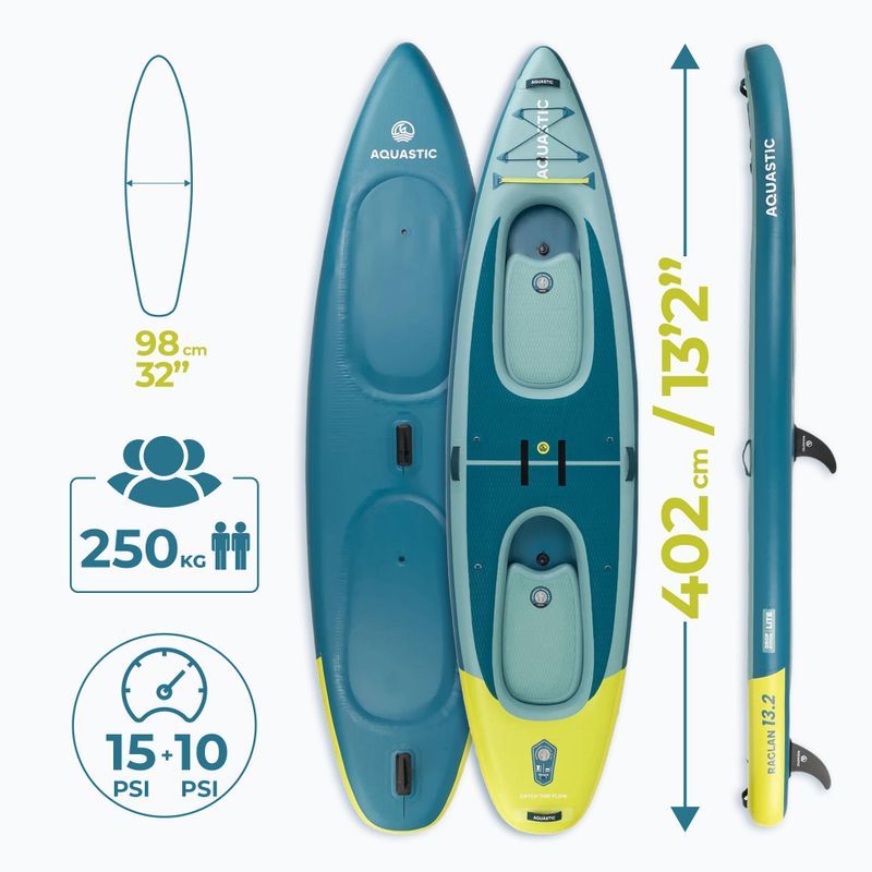Kayak/SUP ibrido AQUASTIC Raglan 13'2" verde 18