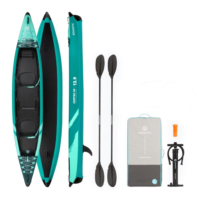 AQUASTIC Cortez 13'9" 420 cm verde kayak gonfiabile ad alta pressione per 2 persone 18