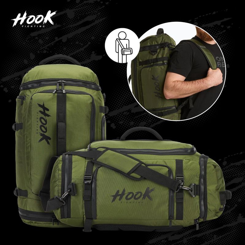 Zaino/borsa 2in1 HOOK FIGHTING Camp Duffel Bag 41 l verde 17