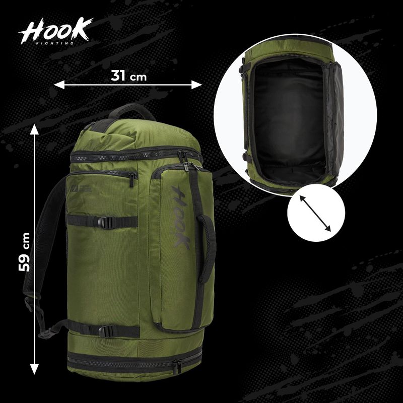 Zaino/borsa 2in1 HOOK FIGHTING Camp Duffel Bag 41 l verde 18