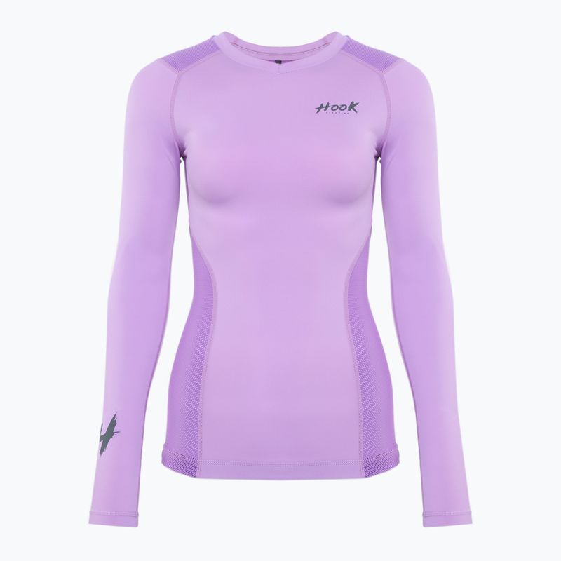 Rashguard manica lunga donna HOOK FIGHTING Base viola