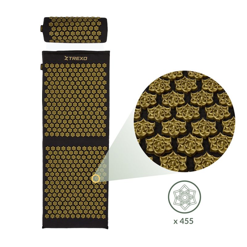 Tappeto per agopressione XTREXO grande con cuscino TXO-B4Z005-BK nero 5