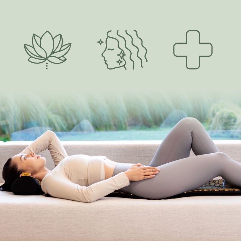 Tappeto per agopressione XTREXO grande con cuscino TXO-B4Z005-BK nero 8