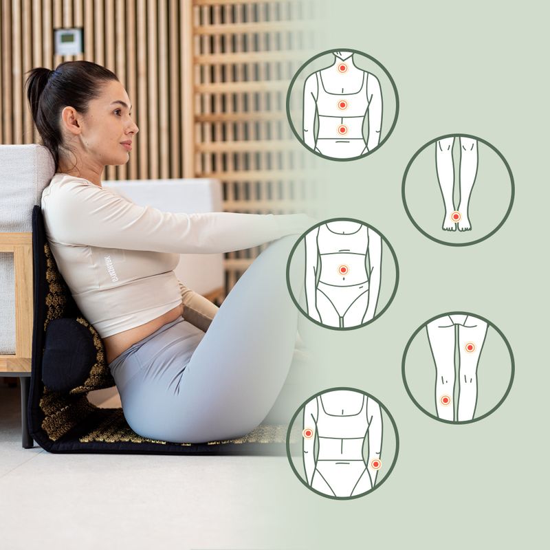 Tappeto per agopressione XTREXO grande con cuscino TXO-B4Z005-BK nero 10