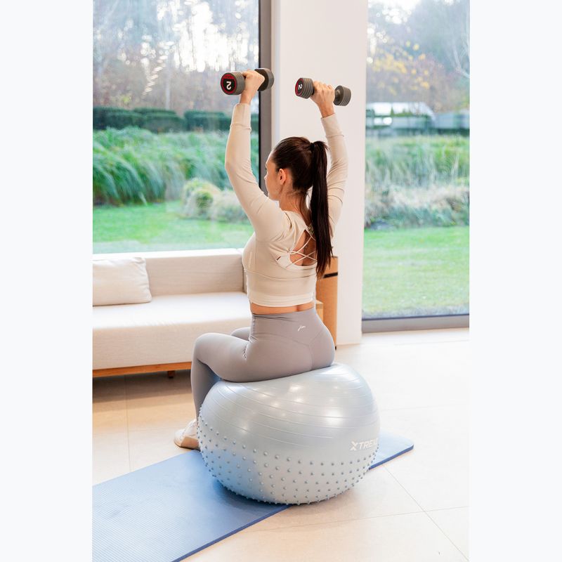 XTREXO TXO-B4Z021-BL Palla da ginnastica massaggiante blu da 65 cm 4