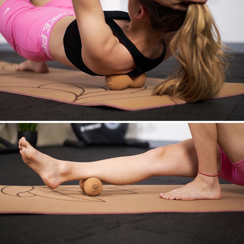 XTREXO palla per massaggio in sughero doppio TXO-B4Z082-NC naturale 3