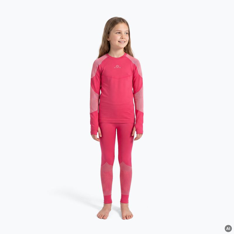 Completo di biancheria intima termica per bambini KADVA Frosty Jrg Set senza cuciture rosa
