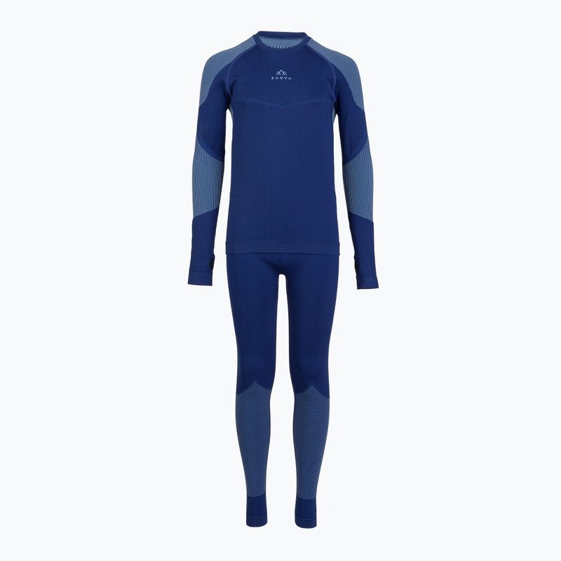 Completo di biancheria termica per bambini KADVA Frosty Jrb Set senza cuciture blu navy
