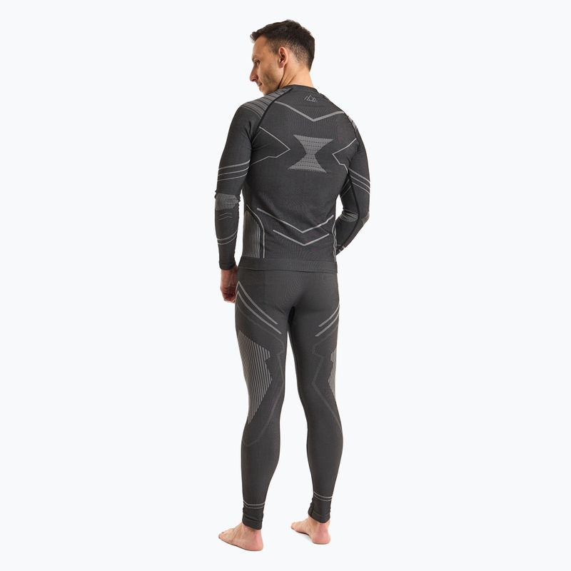 Completo di biancheria intima termica maschile KADVA Streif Set senza cuciture nero 3