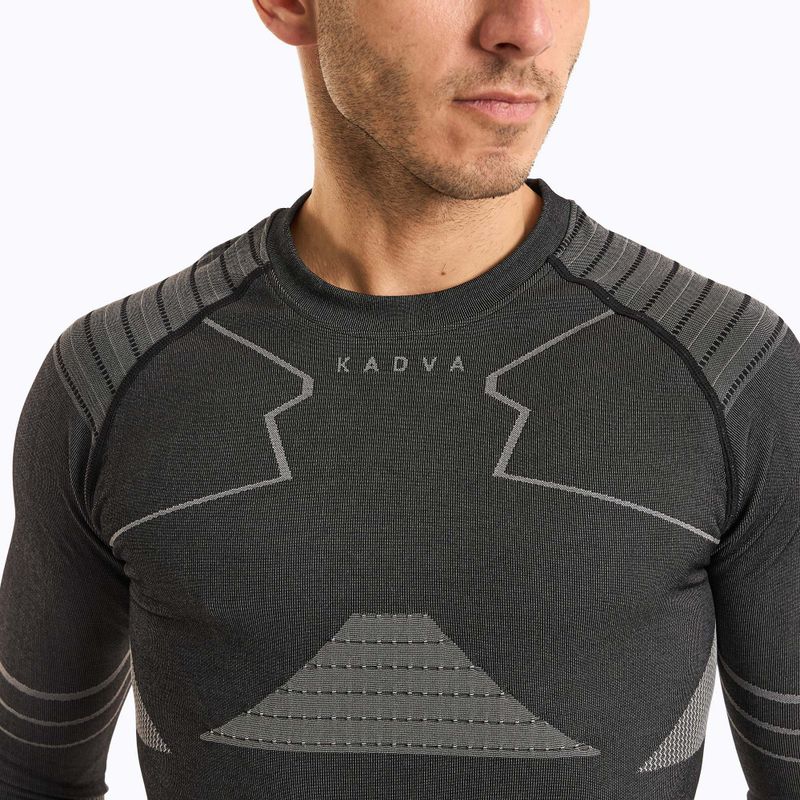 Completo di biancheria intima termica maschile KADVA Streif Set senza cuciture nero 6