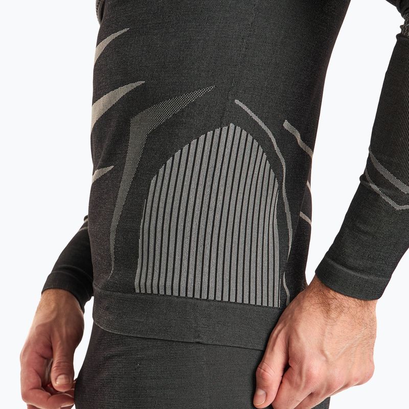 Completo di biancheria intima termica maschile KADVA Streif Set senza cuciture nero 7