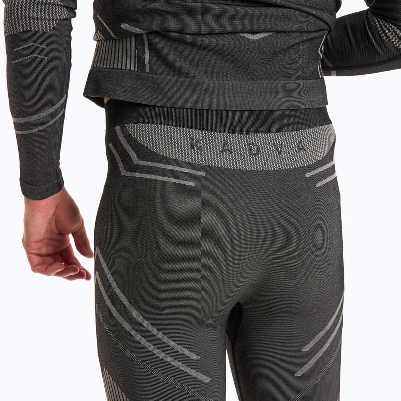 Completo di biancheria intima termica maschile KADVA Streif Set senza cuciture nero 9