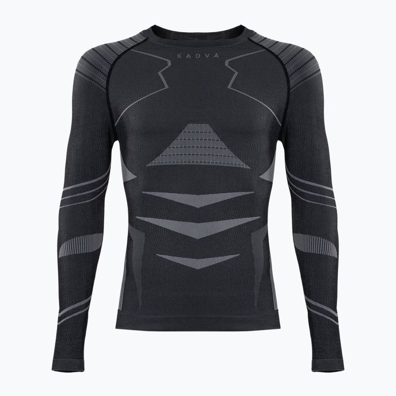 Completo di biancheria intima termica maschile KADVA Streif Set senza cuciture nero 16