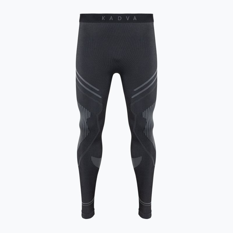 Completo di biancheria intima termica maschile KADVA Streif Set senza cuciture nero 20
